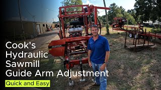 Hydraulic Sawmill Guide Arm Adjustment [upl. by Siravart18]