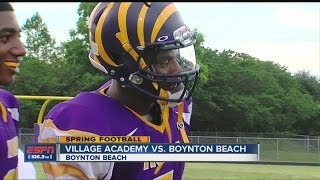 HS Spring Football Village Academy vs Boynton Beach [upl. by Onavlis]