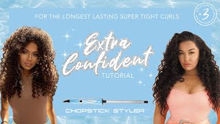 Extra Confident Tight Curls Chopstick Styler Tutorial [upl. by Otero]