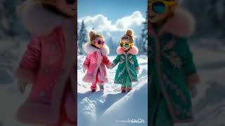 Twin sister winter fashion aianimation ytshots shots winter viralvideo viralshorts twins [upl. by Alana]