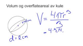 Volum og overflate av kule [upl. by Hewitt146]