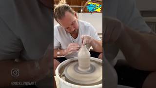 Making a ceramic oil bottle ⁣⁣nicklewisart art handmade ceramics pottery reels fyp viral [upl. by Novets]