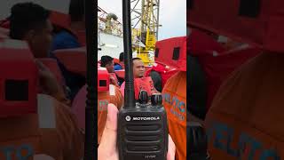 Radio Communication during Abandonship Drill jackup [upl. by Ttereve464]