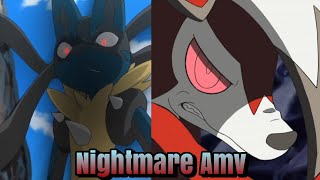 Lucario amp Lycanroc Middnight form Amv  Nightmare Sub English amp Español [upl. by Heid]