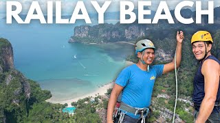 Railay Beach Krabi 🏖️😲  how to get there  climb  hike [upl. by Aslehc]