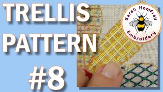 Hand Embroidery  Trellis Pattern 8 Battlement couching  Hand Embroidery Video Tutorial [upl. by Behl]