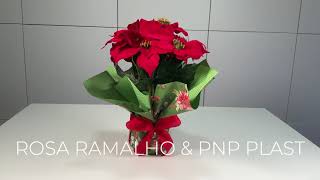 🪴How to gift wrap a Christmas Poinsettia wrappingflowers [upl. by Ilamad]