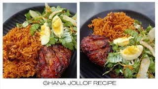 Lets Make Ghana Jollof Grilled Chicken and Salad Ghana Jollof Rice Recipe [upl. by Graehme94]