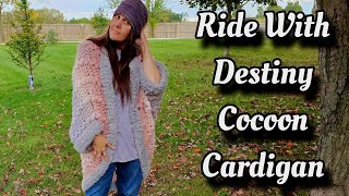 Easy Crochet Cocoon Cardigan Pattern Tutorial  Ride With Destiny [upl. by Yennej]