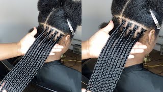 BRAIDS CLASS Get Perfect box braids size Parting size for spacing and Fullness  Gripping roots [upl. by Akceber]