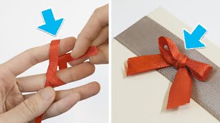 如何用2根手指快速綁蝴蝶結？5個方法，簡單快速打蝴蝶結！5 Ways to make a bow with ribbon [upl. by Rofotsirk406]