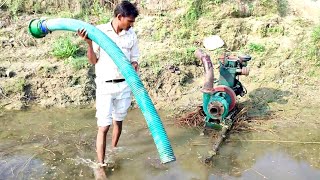 Diesel engine machine setup Borewell fitting kisaan water pump full setup [upl. by Carson]