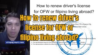 How to renew drivers license for OFW or filipino living abroad [upl. by Atiluj]