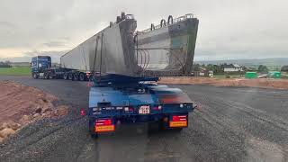 A77 Maybole Bypass Bridge Beams Delivery [upl. by Dnalevelc568]