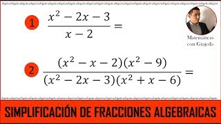 SIMPLIFICACIÓN DE FRACCIONES ALGEBRAICAS Método fácil Video 149 [upl. by Erskine140]