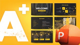 PowerPoint MasterClass  Create a Stunning 5Page Black amp Yellow Deck [upl. by Ettecul]