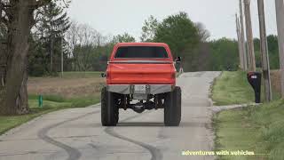 lifted square body Chevy BBC on 44quot SUPER SWAMPERS BOGGER [upl. by Neelat452]