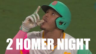 Manny Machado Homers Twice vs Giants Ties Nate Colberts Team Record with 163 Home Runs [upl. by Nakre]