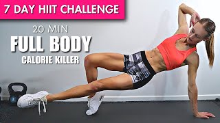 DAY 6 20 Min Intense Fat Burning HIIT Workout No Equipment Full Body [upl. by Mitman]