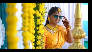 2024 best haldi ceremony Mounika Haldi moments 2024 [upl. by Ydnirb738]