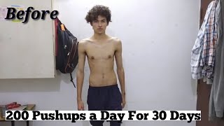 200 Pushups a Day For 30 Days  Natural Body Transformation Challenge Motivational  Skinny to Fit [upl. by Aneg]