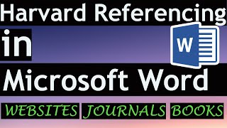 Harvard Referencing in Microsoft Word  Harvard Reference Tutorial [upl. by Apostles768]