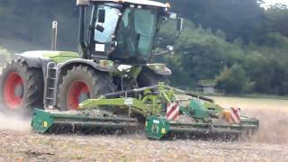 Claas Xerion 3300 VC  Spearhead Trident 7600 HD Mulcher  Mower 750m HD [upl. by Kind]