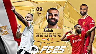 THE EGYPTIAN KING🇪🇬👑  89 RATED GOLD RARE MOHAMMED SALAH PLAYER REVIEW  EAFC 25 [upl. by Ullyot]