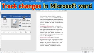 How to use track changes feature in word  how to use track changes in word [upl. by Ursa750]