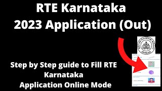 RTE Karnataka 2023 Application Released How to Fill RTE Karnataka Application Form Online Mode [upl. by Edmee932]