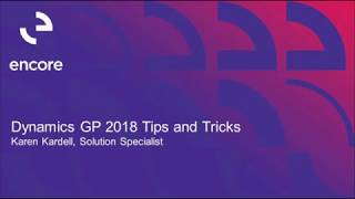 Dynamics GP Tips and Tricks [upl. by Morey]