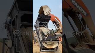 Mobile trommel screen for stone sand aggregate mining trommelscreen separator mobile jycrusher [upl. by Astrix]