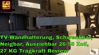 TV Wandhalterung Schwenkbar Neigbar Ausziehbar 2655 Zoll 27 KG Tragkraft Review [upl. by Anaihr]