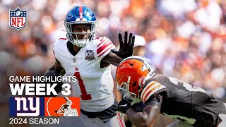 New York Giants vs Cleveland Browns  2024 Week 3 Game Highlights [upl. by Aihsercal]