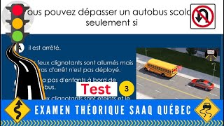 2024 Examen théorique saaq Québec  Sécurité routière au Canada test 3 [upl. by Nork263]