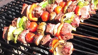 Kebabs  Grilled Marinated Steak Kebabs [upl. by Torrence]