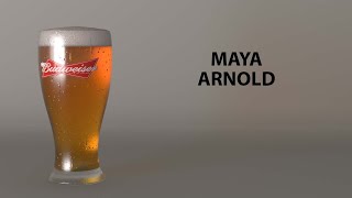 Beer Glass Modeling Texturing Lighting FX Camera Rendering Tutorial in Maya with Arnold [upl. by Anisamot]