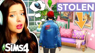 Using Items My Sim STEALS to Build a House in The Sims 4 [upl. by Sirtaeb]