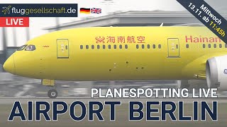 Planespotting LIVE Berlin BER Airport  Hainan Erstflug Dreamliner Boeing 787  Thea Hansi Mike [upl. by Atiuqat]