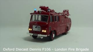 Oxford Diecast Dennis F106  London Fire Brigade [upl. by Haik]