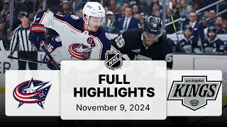 NHL Highlights  Blue Jackets vs Kings  November 9 2024 [upl. by Aihseyt]