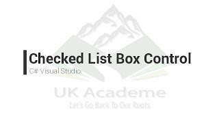 Checked List Box Control CSharp Visual Studio [upl. by Just210]