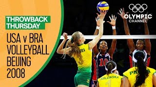 Brazil Women beat USA for their first Volleyball Gold  Beijing 2008  Throwback Thursday [upl. by Outlaw]