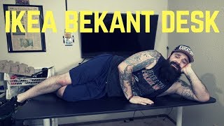 IKEA 63quot Bekant Desk Setup  Unbox and Assembly [upl. by Hogarth]