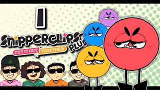 Snipperclips Plus 4 PLAYERS  PART 1  Garbage Gaming [upl. by Michaelina]