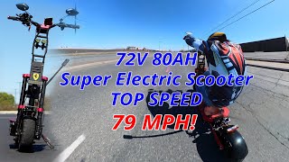 Fastest  72V 80AH Super Crazy Electric Scooter Top Speed 79MPH R8 Max Faster than WEPED Dark Knight [upl. by Yrram]