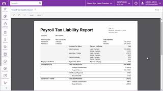 Payroll Tax Reporting  MYOB Advanced [upl. by Coonan]