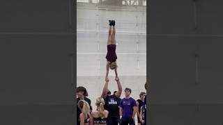 Great time at the Weber clinic 💜 weberstate cheerleading cheer stunt gymnast partnerstunt [upl. by Etteinotna]