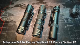 Nitecore MT1A Pro Tac vs Weltool T1 Pro vs Sofirn F1  Beamshots at Four Story Building Range 25m [upl. by Huggins]