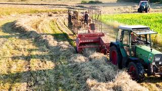 In Cloppenburg HD BallenVierkantball Pressen mit 309 Fendt Turbomatik dahinter Wegler Ap530 [upl. by Freedman]